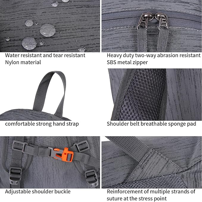 FENGDONG 35L Lightweight Foldable Waterproof Packable Travel Small Hiking - Image 4