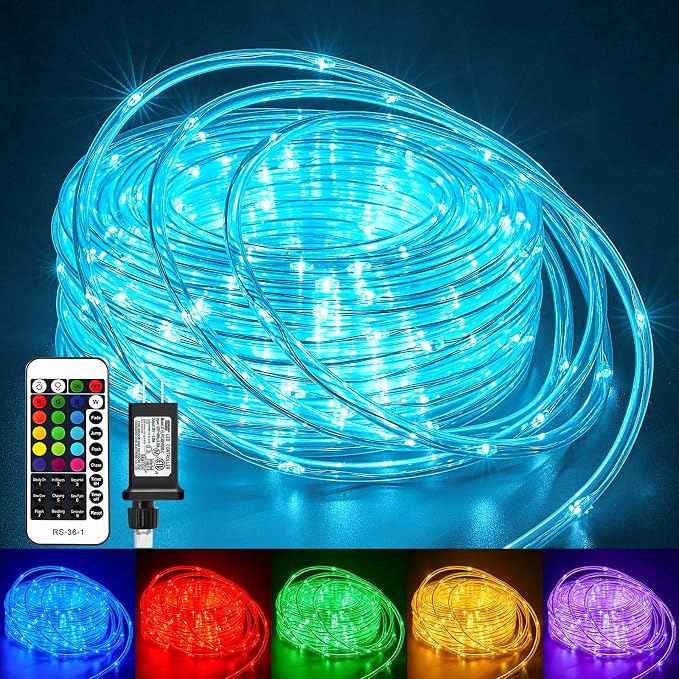 Minetom Color Changing Rope Lights Outdoor, 33FT 100 LED String Lights by Minetom