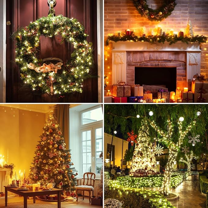 ASENEK 99FT 300 LED Christmas String Lights End-to-End Plug 8 Modes Indoor - Image 6