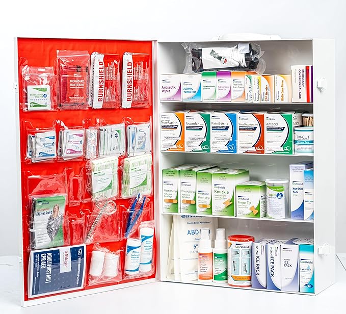 4-Shelf Restaurant Metal 1st Aid Cabinet Class B, Large Capacity First Aid Wall by HomePage
