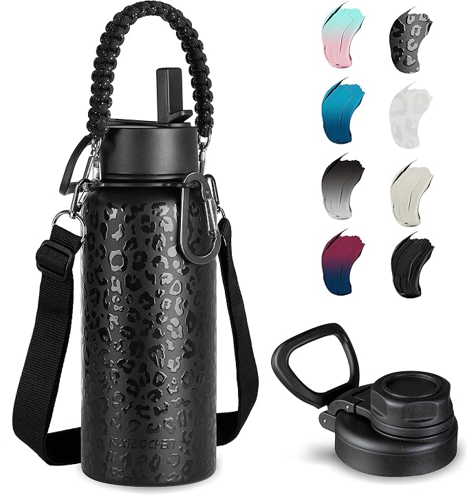 KXIAOCHEN Insulated Water Bottle, Stainless Steel Water Bottle, 2 Lids by KXIAOCHEN