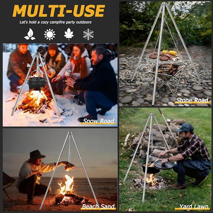 Stainless Steel Campfire Tripod - Image 7