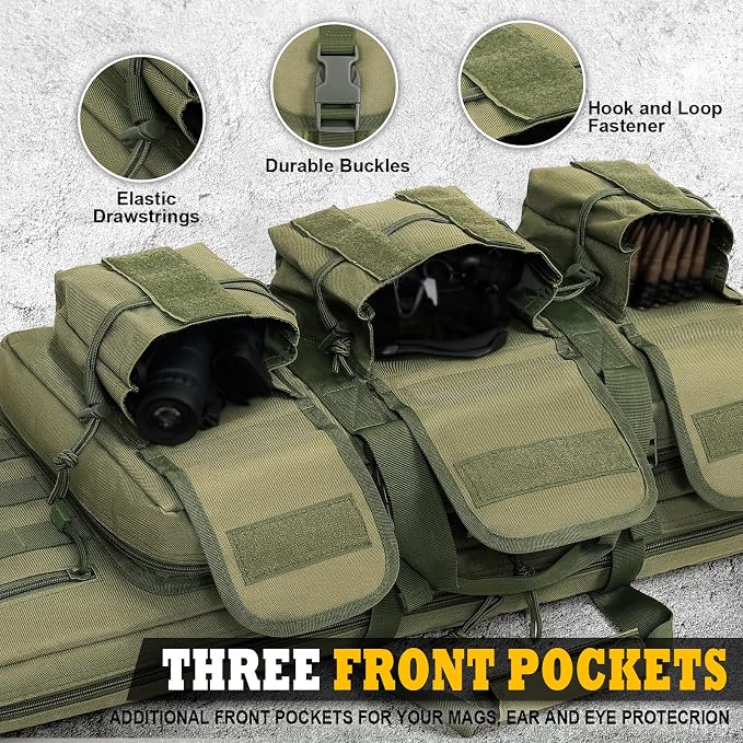 DULCE DOM 36 42 48 Inch Double Rifle Case, Tactical Soft Padded Backpack - Image 5