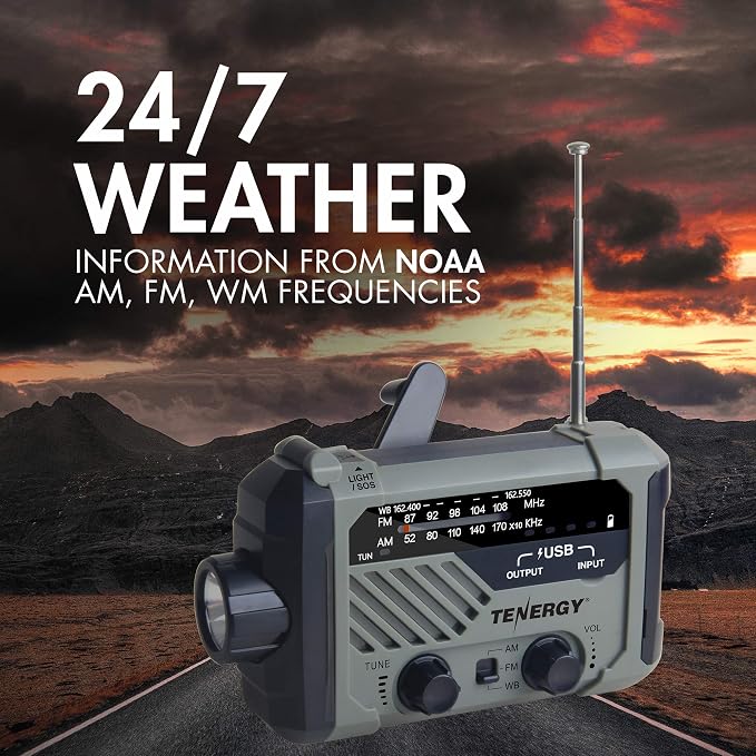 Tenergy Multifunctional Hand Crank Weather Radio - Image 4