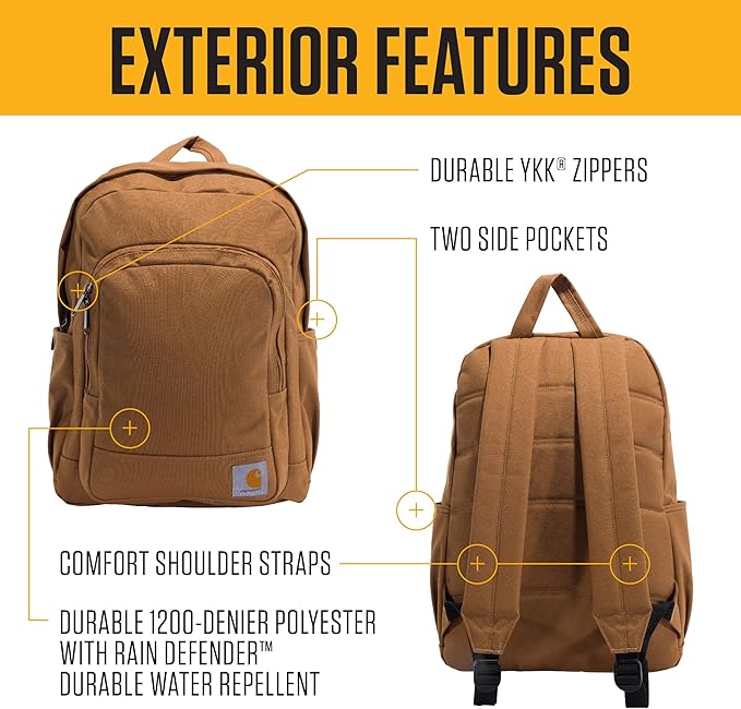 Carhartt 25L Classic Laptop Backpack, Durable Water-Resistant Pack W/ 15" - Image 2