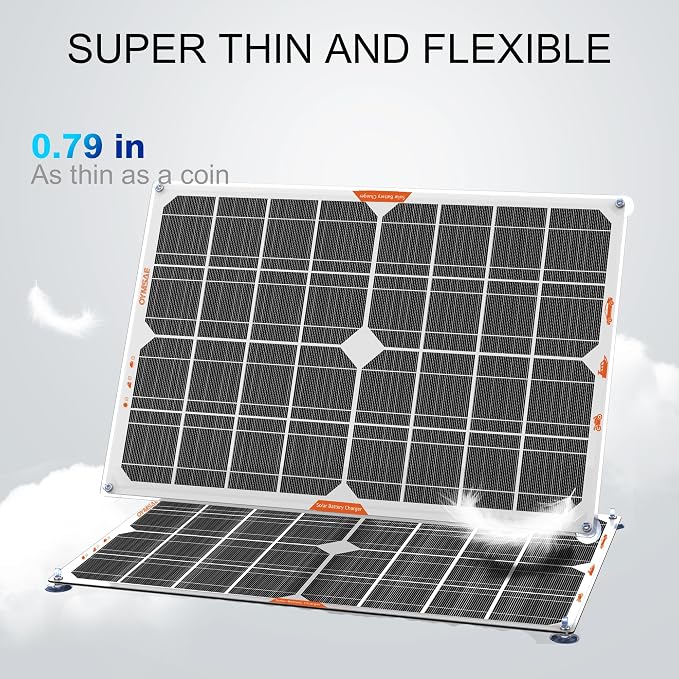 OYMSAE White 20W 12V Solar Panel Battery Charger Portable Waterproof Power - Image 7