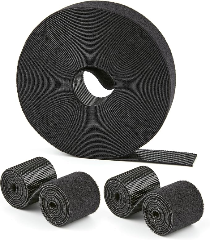 30 Ft x 1 inch Hook and Loop Roll, Reusable Fastening Cable Ties, Office and by NBTORCH