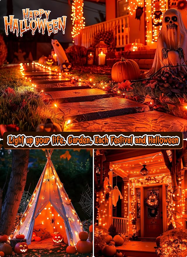 2 Pack Orange Halloween Mini Lights, 13 Feet 50 Count Totally 100 Count - Image 7