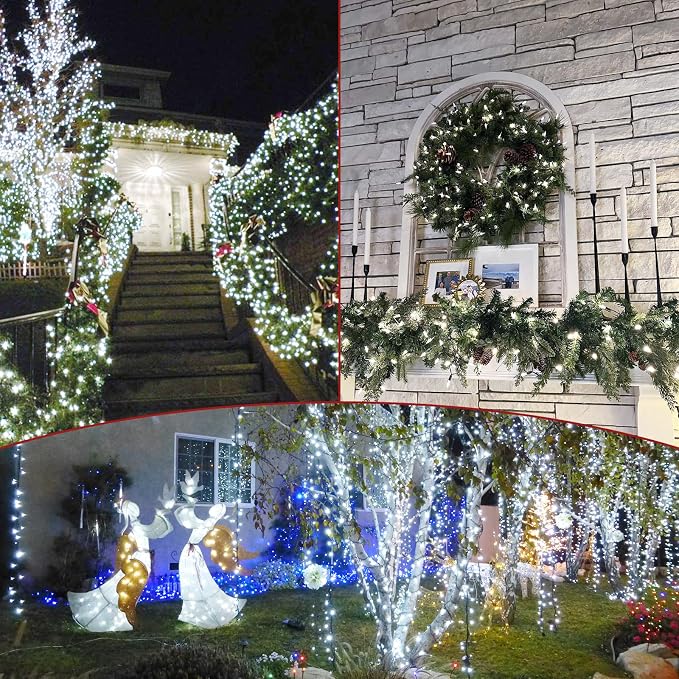 2-Pack Connectable Christmas Lights Outdoor, Total 164FT 400LED Christmas - Image 2
