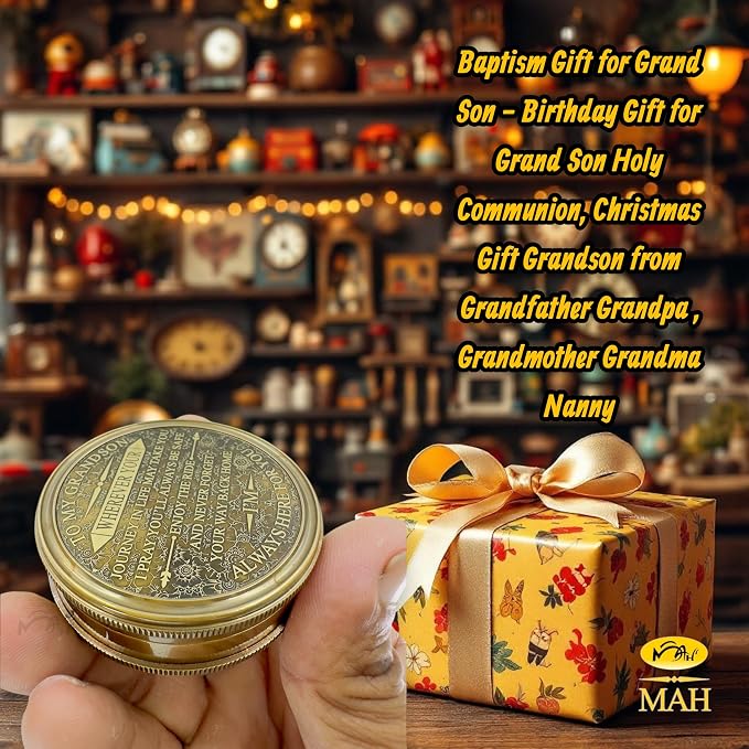 Brass Compass Gift to My Son Never Forget I Love You, Sentimental Keepsake from - Image 4