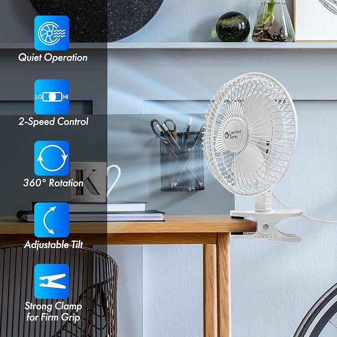 Comfort Zone Portable Clip on Fan - Image 3