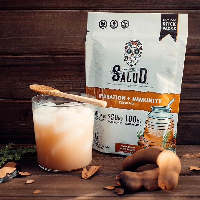 Salud 2-in-1 Hydration Packets + Immunity Electrolytes Powder, Tamarindo - Image 8