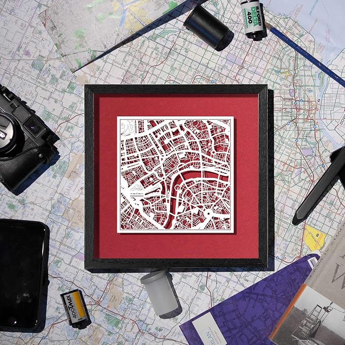 O3 Design Studio Washington D.C. Cut Map Framed, 9x9 inches, Paper Cutting Art - Image 6