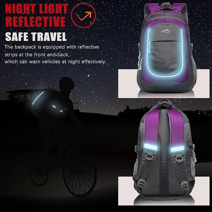 ProEtrade Backpack Bookbag for College Sturdy Travel Business Hiking Fit Laptop - Image 4