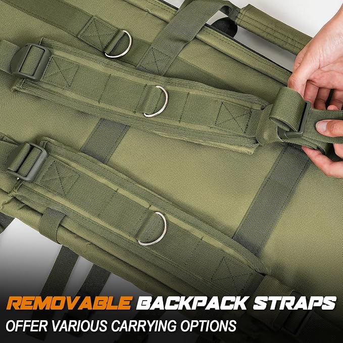 DULCE DOM 36 42 48 Inch Double Rifle Case, Tactical Soft Padded Backpack - Image 5