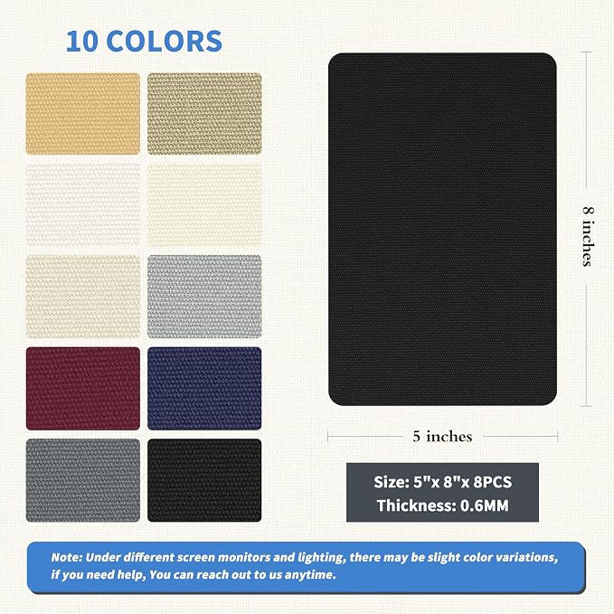 KING MOUNTAIN Canvas Repair Patch 5×8 Inch 8 Pcs Self-Adhesive Waterproof - Image 2