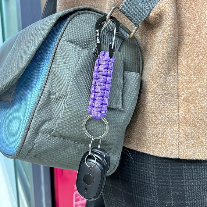 BRAVESHINE Paracord Keychain Carabiner Clip, D Ring Lanyard Hanger Stroller Hook - Image 6