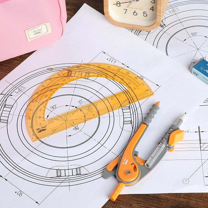 Mr. Pen- Geometry Compass and Protractor Set, 6 Inch Compass, 6 Inch Protractor - Image 7