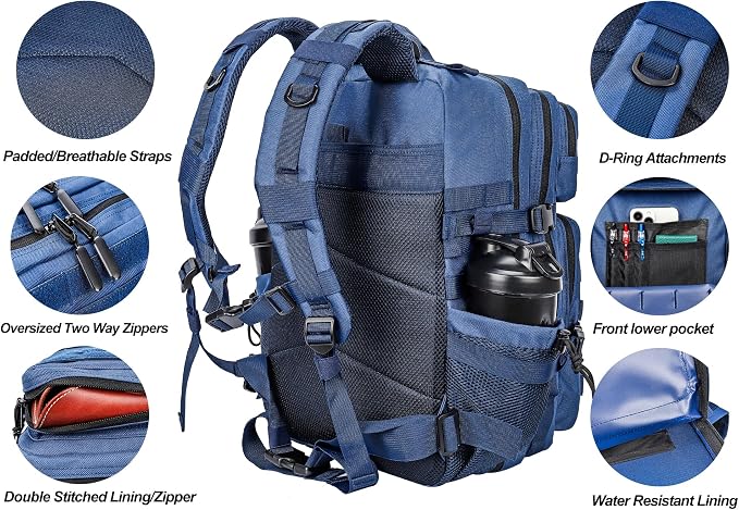 LHI Military Tactical Backpack for Men and Women 45L Army 3 Days Assault Pack - Image 5