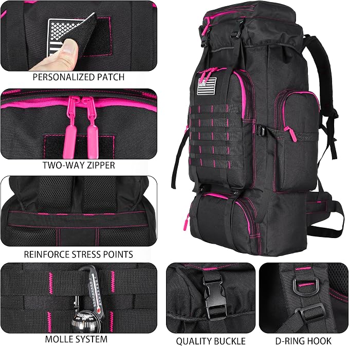 Hiking Backpack for Men 70L/100L Camping Backpack Military Rucksack Molle 3 - Image 6