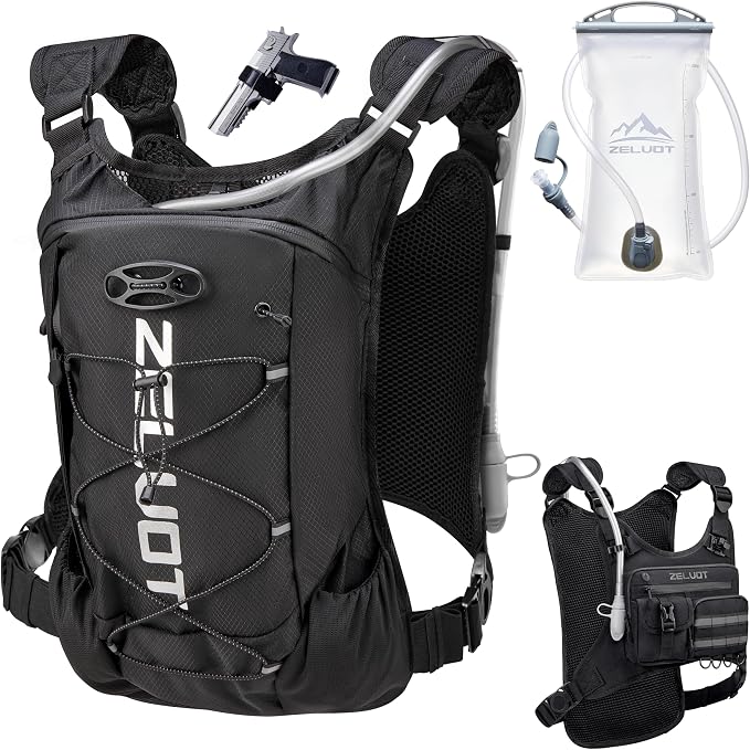 Zelvot Running Vest with 2L Water Bladder, Hydration Backpack, U.S. Original by Zelvot