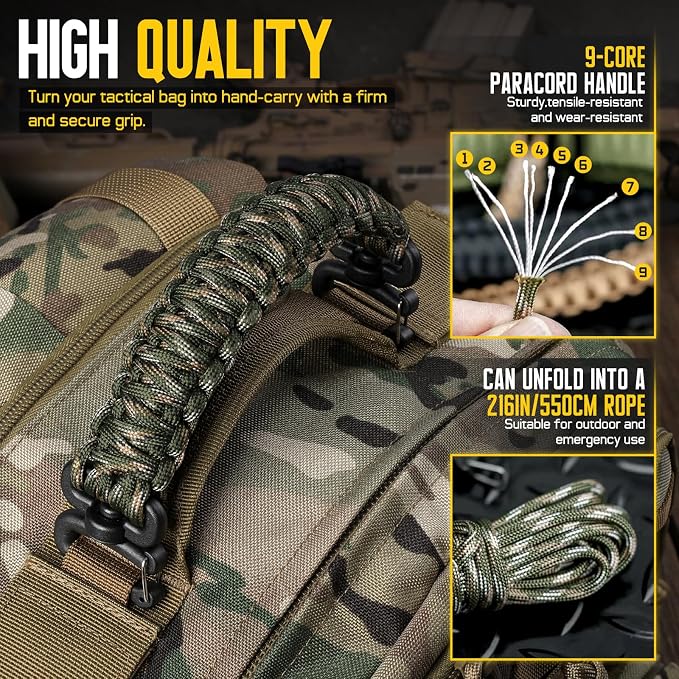 Tactical Paracord Handle，9-core Weaving Paracord Strap - Image 3