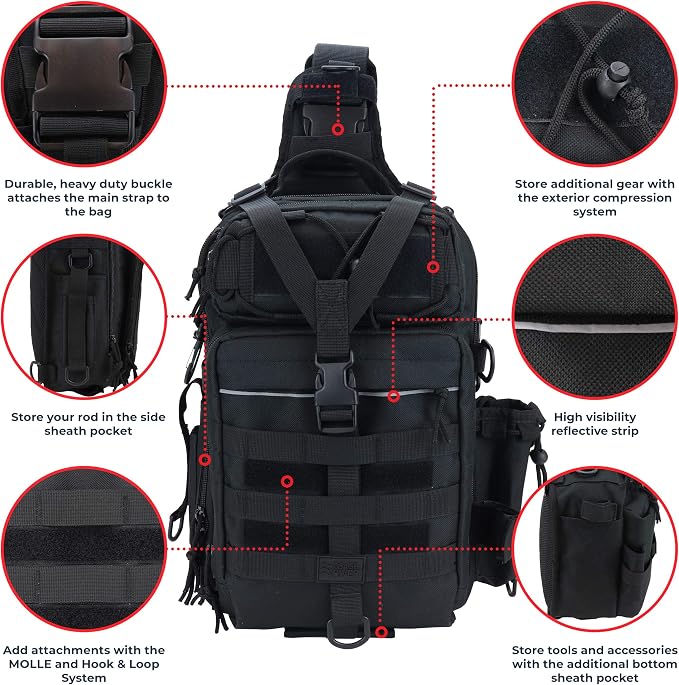 OSAGE RIVER Deluxe Tackle Sling Fishing Bag - Image 3