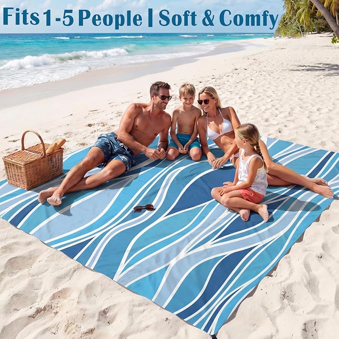 Famstar Beach Blanket Oversized Extra Large 78" X 81", Waterproof Sandproof - Image 4