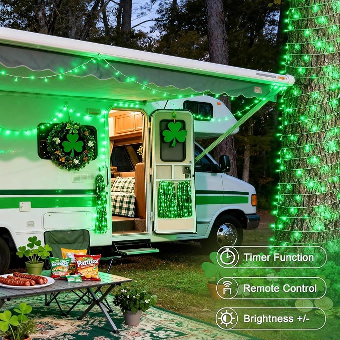 JMEXSUSS 33ft 100 LED Green Battery Operated Lights - Image 7