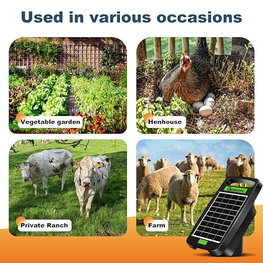 10 Miles Solar Powered Electric Fence Charger, Output 0.18J Electric Fence - Image 7
