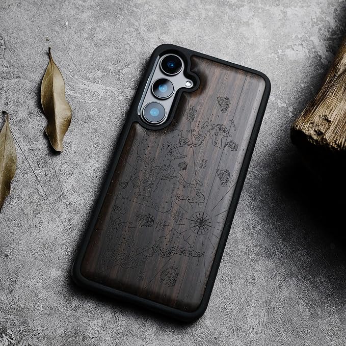 Carveit Wood Case for Galaxy S24 Plus Case Shockproof Protective Cover Unique - Image 4