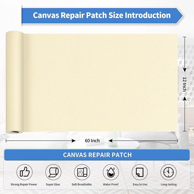 KING MOUNTAIN Canvas Repair Tape, Outdoor Gear Patch, 12×60 Inches, Waterproof - Image 4