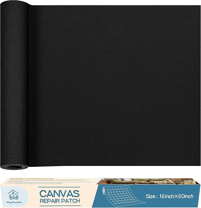 KING MOUNTAIN Canvas Repair Patch 16×60 Inch Self-Adhesive Waterproof Fabric by ForABetterHomeLife