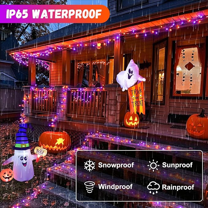 100LED Halloween String Lights 33 Ft Orange Purple Twinkle Light - Image 7