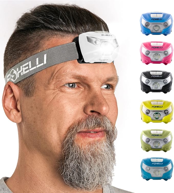 Foxelli USB-C Rechargeable LED Headlamp – Super Bright, Lightweight Head Lamp - Image 7