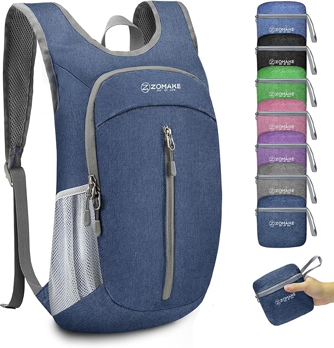 ZOMAKE 10L Ultra Lightweight Packable Backpack, Small Daypack Light Foldable by ZOMAKE