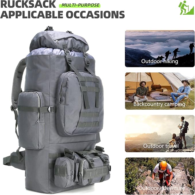 King'sGuard 100L Camping Hiking Backpack Molle Rucksack Military Camping - Image 2
