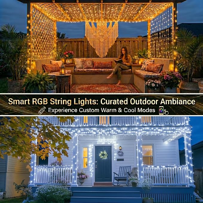 JMEXSUSS 200 LED RGB String Light 66ft Outdoor Indoor, Color Change Christmas - Image 3