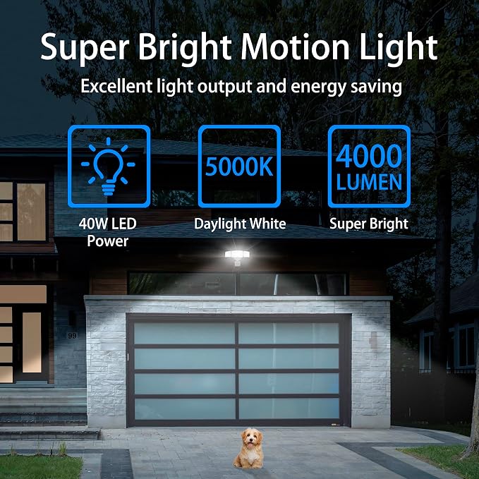 40W LED Security Lights Motion Sensor Light Outdoor, 180 Degree, ETL Water - Image 7