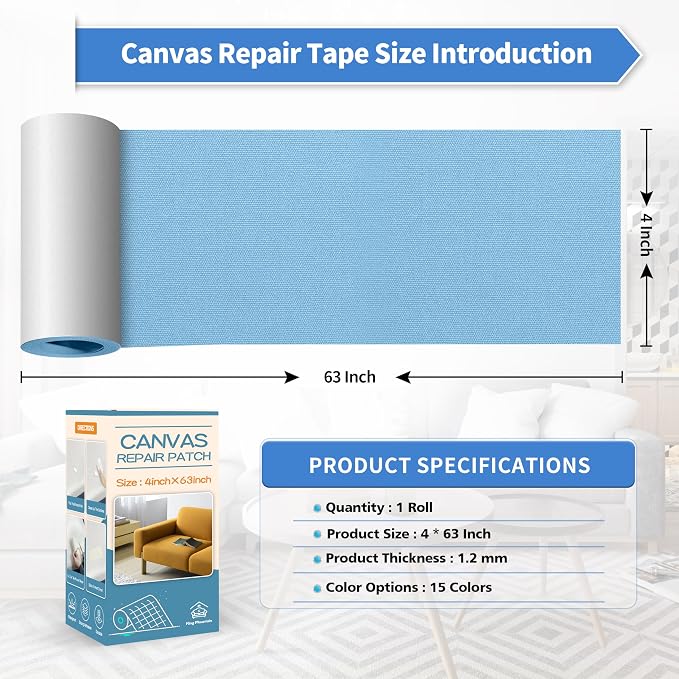 KING MOUNTAIN Canvas Repair Tape, Outdoor Gear Patch, 4×63 Inches, Waterproof - Image 4