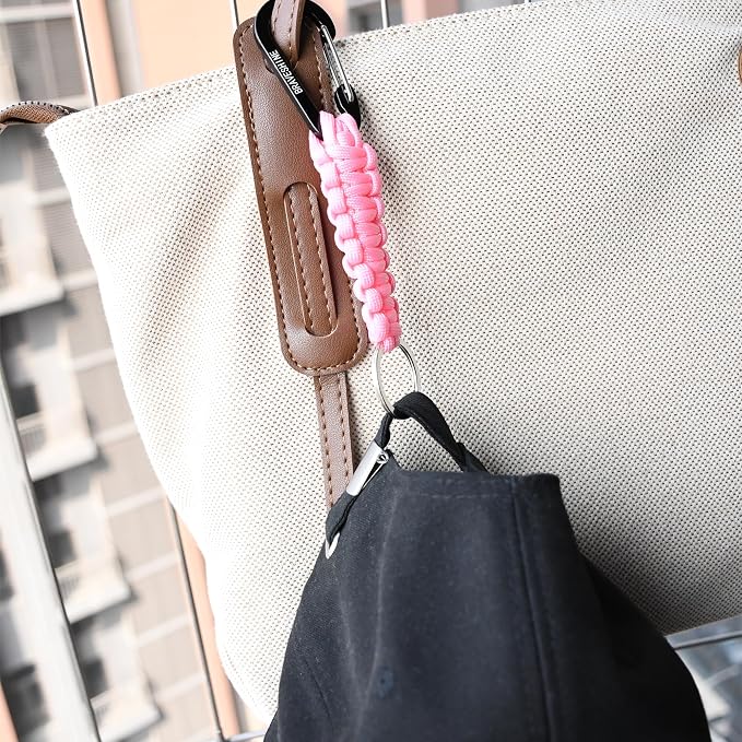 BRAVESHINE Paracord Keychain Carabiner Clip, D Ring Lanyard Hanger Stroller Hook - Image 5