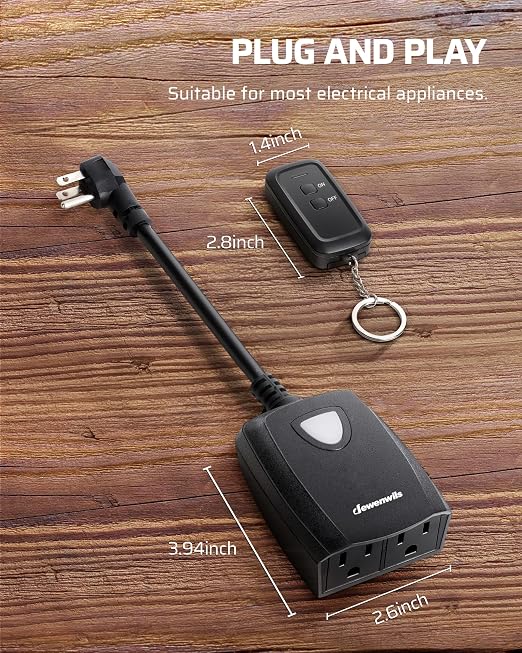 DEWENWILS Outdoor Remote Control Outlet, Weatherproof Wireless Electrical Plug - Image 5