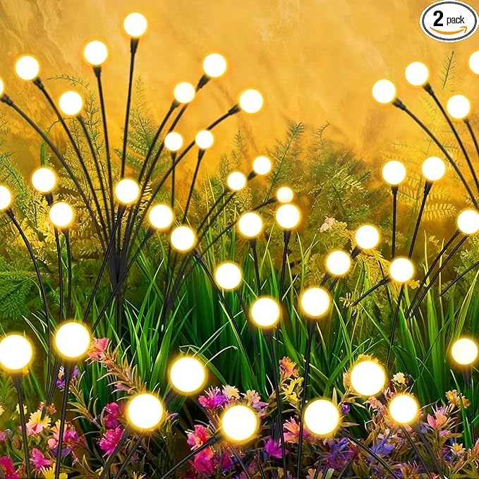 Solar Lights Outdoor-2Pack 16LEDs Solar Garden Firefly Lights Outside, Solar by Unknown