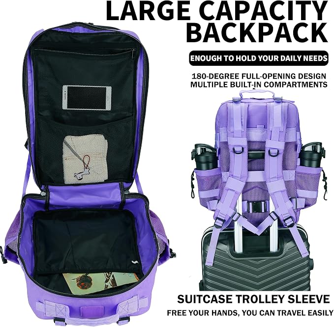 Military Tactical Backpack 45L/25L 3 Day Assault Pack Molle Daypack Hiking - Image 5