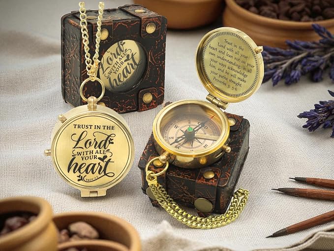 Handmade Brass Antique Compass - Image 5
