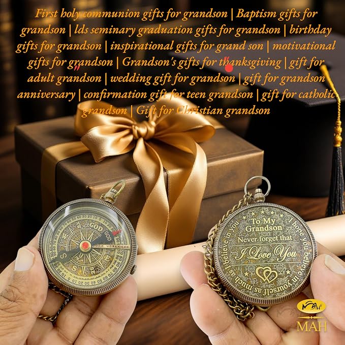 Brass Compass Gift to My Son Never Forget I Love You, Sentimental Keepsake from - Image 4