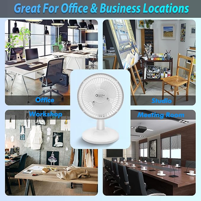 Comfort Zone CZ6D 6" Quiet Portable Indoor 2-Speed Desk Fan - Image 3