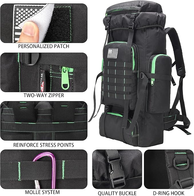 Hiking Backpack for Men 70L/100L Camping Backpack Military Rucksack Molle 3 - Image 6