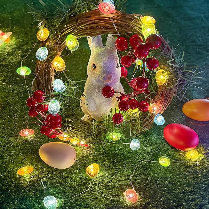 Easter Decorations Easter Egg Lights, Pastel Fairy Lights Battery Operated - Image 8