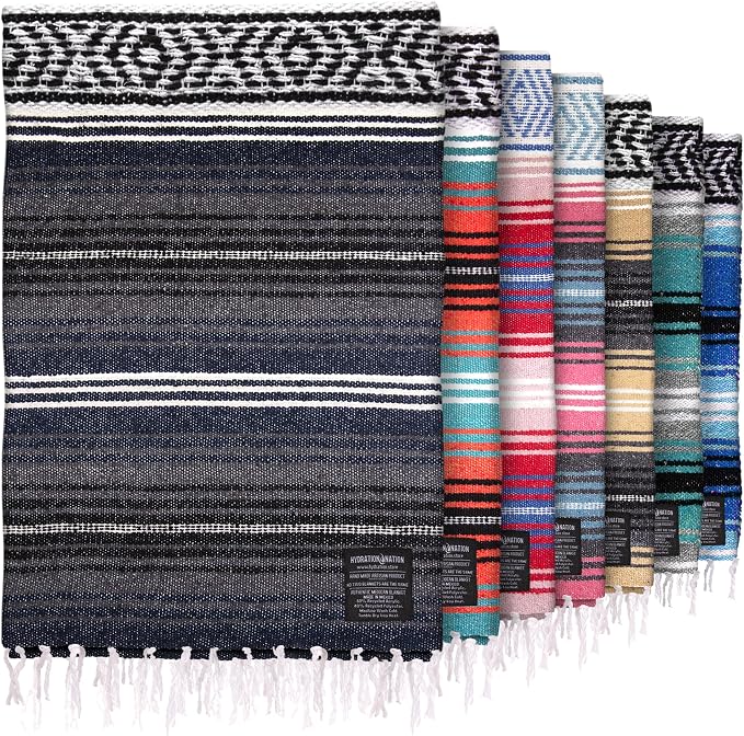 Hydration Nation Authentic Extra Large Mexican Blanket by ZulayKitchen
